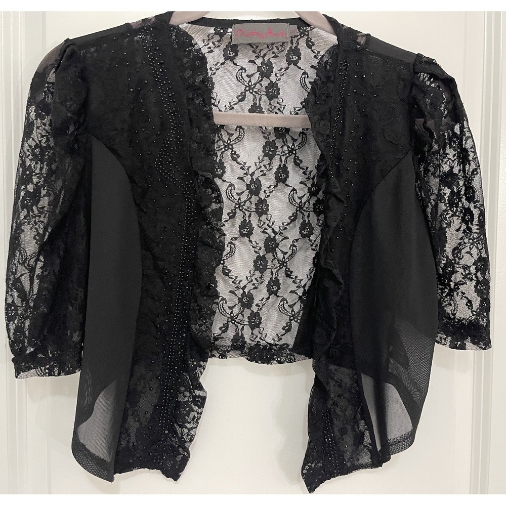 Pretty‎ Angel Silk Blend Lace Vest Black/Reina Cascading Top S~L Red Whimsy Goth - Picture 3 of 8